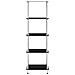 Scaffale a 5 Livelli Nero 40x40x130 cm in Vetro Temperato - Foto miniatura 3