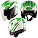 Casco Moto Scooter Jet Visiera Doppia Ece22-05 Certificato Bianco Verde S - Foto miniatura 10