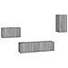 Set Di Mobili Porta Tv 4 Pz Grigio Sonoma In Legno Multistrato - Foto miniatura 2