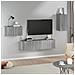 Set Di Mobili Porta Tv 4 Pz Grigio Sonoma In Legno Multistrato - Foto miniatura 1