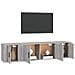 Set Mobili Porta Tv 3 Pz Grigio Sonoma In Legno Multistrato - Foto miniatura 3