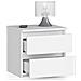 Comodino CL2, 2 cassetti, 40x35x40 cm, Colore Bianco - Foto miniatura 2