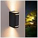 Applique Led Luce Naturale Lampada Da Parete Muro 2 X Faretto 8 W Gu10 Ip54 Nero - Foto miniatura 1