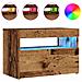 Mobile Porta TV con LED Legno Antico 60x35x40 cm Multistrato - Foto miniatura 1