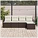 Set di divani da giardino  5 pezzi con cuscini marroni in rattan PE, Divano da giardino  2 posti con spazio di stoccaggio e cuscini marroni in rattan PE - Foto miniatura 8