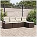 Set di divani da giardino  5 pezzi con cuscini marroni in rattan PE, Divano da giardino  2 posti con spazio di stoccaggio e cuscini marroni in rattan PE - Foto miniatura 9