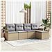 Set di divani da giardino da 5 pezzi con cuscini - Beige in polyrattan - Foto miniatura 2
