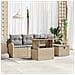Set Divano da Giardino 6 Pezzi con Cuscini Beige in Rattan Polimerico, Divano da Giardino 2 Posti con Ripostiglio e Cuscini Beige in Rattan Polimerico - Foto miniatura 2