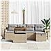 Set Divano da Giardino 6 Pezzi con Cuscini Beige in Rattan Polimerico, Divano da Giardino 2 Posti con Ripostiglio e Cuscini Beige in Rattan Polimerico - Foto miniatura 3