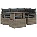 Set Divano da Giardino Grigio in 5 Pezzi con Cuscini in Polyrattan,  Divano da Giardino Grigio per 2 Persone con Cuscini in Polyrattan - Foto miniatura 1