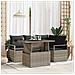 Set Divano da Giardino Grigio in 5 Pezzi con Cuscini in Polyrattan,  Divano da Giardino Grigio per 2 Persone con Cuscini in Polyrattan - Foto miniatura 2