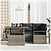 Set Divano da Giardino Grigio in 5 Pezzi con Cuscini in Polyrattan,  Divano da Giardino Grigio per 2 Persone con Cuscini in Polyrattan - Foto miniatura 3
