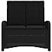 Panca Reclinabile da Giardino con Cuscini Nera in Polyrattan - Foto miniatura 3