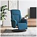 Poltrona Reclinabile con Poggiapiedi Blu in Velluto - Foto miniatura 2