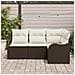 Set Divano da Giardino  4 Pezzi con Cuscini Rattan Polirattan Marrone, Divano da Giardino  2 Posti con Cuscini Rattan Polirattan Marrone - Foto miniatura 3