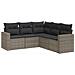Set Divano da Giardino 5 pz con Cuscini Grigio in Polyrattan - Foto miniatura 1