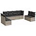 Set Divano da Giardino 8pz con Cuscini Grigio Chiaro Polyrattan - Foto miniatura 1