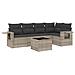 Set Divano da Giardino 6pz con Cuscini Grigio Chiaro Polyrattan - Foto miniatura 1