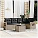 Set Divano da Giardino 6pz con Cuscini Grigio Chiaro Polyrattan - Foto miniatura 2