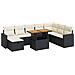 Set Divani da Giardino 9 pz con Cuscini Nero Polyrattan Acacia - Foto miniatura 1