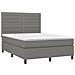 Giroletto a Molle con Materasso Grigio Scuro 140x200cm Tessuto - Foto miniatura 3