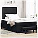 Letto Box Spring con Materasso & Panchina Nero 120x200 cm Tessuto - Foto miniatura 2