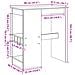 Tavolo Bar con Rastrelliera Grigio 90x47,5x103,5 cm Multistrato - Foto miniatura 9