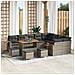 Set Divano da Giardino con cuscino 13 pcs Grigio Poly Rattan - Foto miniatura 2