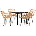 Set da Pranzo per Giardino 5 pcs Marrone Poly Rattan - Foto miniatura 1