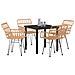 Set da Pranzo per Giardino 5 pcs Marrone Poly Rattan - Foto miniatura 3