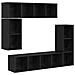 Set mobile TV 4 pcs Rovere nero 37 x 37 x 142.5 cm - Foto miniatura 1