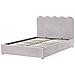 Letto Contenitore Ciniglia Nanterre 140 X 200 Cm Beige - Foto miniatura 3