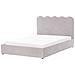 Letto Contenitore Ciniglia Nanterre 140 X 200 Cm Beige - Foto miniatura 4