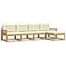 Set di divani da esterno 4 pcs Bianco e Crema Poliestere - Foto miniatura 1