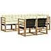 Set di divani da esterno con cuscino 7 pcs Bianco e Crema - Foto miniatura 1
