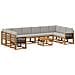 Set di divani da esterno 11 pcs Naturale e Grigio Chiaro - Foto miniatura 1