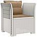 Poltrona a 1 Posto con Cuscini Aspetto Rattan PP Bianco - Foto miniatura 1