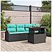 Set Divano da Giardino 5 pz Nero Rattan in Polipropilene - Foto miniatura 8