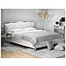 Letto Matrimoniale Con Contenitore In Pelle Sintetica Bianca 180x200cm Metz - Foto miniatura 20