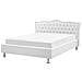 Letto Matrimoniale Con Contenitore In Pelle Sintetica Bianca 180x200cm Metz - Foto miniatura 18