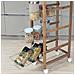 Carrello Cucina Slim Salvaspazio Legno Bambu 4 Ripiani 1 Vassoi 3 Cestelli Ruote - Foto miniatura 3