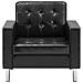 Poltrona Con Rivestimento In Similpelle 75x70x75 Cm Nero - Foto miniatura 4