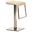 Sgabello Bar Lameng In Tessuto E Acciaio Inox I Sgabello Design Con Antigraffio I Sgabello Bancone Con Poggiapiedi Alt. 78 CM Crema - Foto miniatura 1