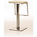 Sgabello Bar Lameng In Tessuto E Acciaio Inox I Sgabello Design Con Antigraffio I Sgabello Bancone Con Poggiapiedi Alt. 78 CM Crema - Foto miniatura 4