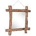 Specchio con Tronchi Naturale 70x70 cm in Teak di Recupero - Foto miniatura 2