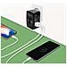 Adattatore Viaggio 2 Usb Presa Internazionale Uk, Usa, Aus, Nz, Eu, Nero - Foto miniatura 2