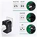 Adattatore Viaggio 2 Usb Presa Internazionale Uk, Usa, Aus, Nz, Eu, Nero - Foto miniatura 12