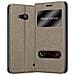 Custodia Compatibile Con Nokia Lumia 550 In Bruno Pietra - Coperchio Protettivo Con Chiusura Magnetica, Funzione Stand E 2 Finestre Di Visualizzazione - Foto miniatura 1