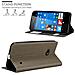 Custodia Compatibile Con Nokia Lumia 550 In Bruno Pietra - Coperchio Protettivo Con Chiusura Magnetica, Funzione Stand E 2 Finestre Di Visualizzazione - Foto miniatura 2