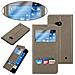Custodia Compatibile Con Nokia Lumia 550 In Bruno Pietra - Coperchio Protettivo Con Chiusura Magnetica, Funzione Stand E 2 Finestre Di Visualizzazione - Foto miniatura 5
